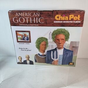 American Gothic Chia Pet Handmade Decorative Planter NEW